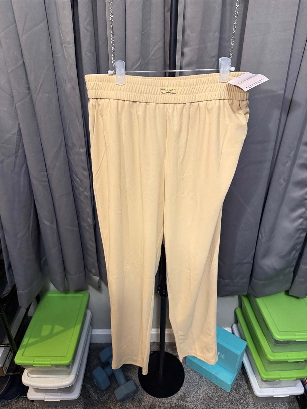 Kids Elastic-Waist Cream Pull-On Pants
